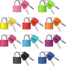 Sunrain 10 Pieces Suitcase Locks With Keys, Metal Padlock Luggage Padlock Small Multicolor Padlock Keyed Padlock Compatible With School Gymnasium Clas
