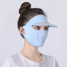 1pc Sunproof Mask With Brim Mesh Breathable Ice Silk Face Covering Thin UV Protection Face Mask For Outdoor Cycling Sports