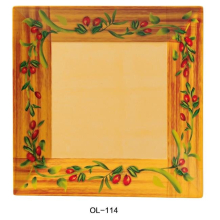 Yanco OL-114 14 in. Square Plate, Olive - Pack of 12
