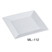 Yanco ML-112 12 in. Porcelain Square Plate, Super White - Pack of 12