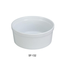 Yanco SF-132 32 oz Fluted Porcelain Souffle Bowl, Super White - 6 x 2.5 in. Height - Pack of 12