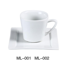 Yanco ML-002 5.5 in. Porcelain Square Saucer, Super White - Pack of 36