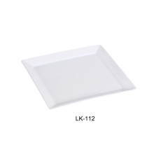 Yanco LK-112 11.75 in. Porcelain Square Plate, Bone White - Pack of 12