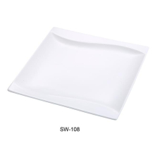 Yanco SW-108 8 in. Porcelain Square Plate, Bone White - Pack of 36
