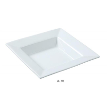 Yanco ML-309 8.5 in. Square Porcelain Shape Soup Plate, Super White - 12 oz - Pack of 24