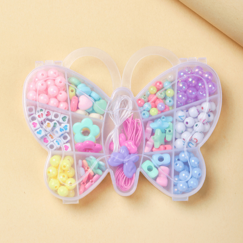 Acrylic Heart Beads Star Beads Flower Beads Plastic Beads Kit For Bracelets Necklace Making DIY Crafts For Birthday Gift Butterfly Box-image-OPC-PCMW5BT-NEW