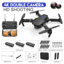 4K Drone Pro HD Selfie Dual Camera FPV RC Quadcopter Foldable LS-E525