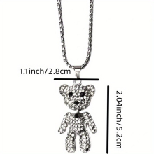 Creative Titanium Steel Bear Pendant Necklace Decorative Accessories Holiday Birthday Party Gift For Boys And Girls