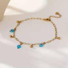 1pc Girls Summer Vacation Casual Style Bohemian Niche Personality Anklet Small Flower Pendant Anklet