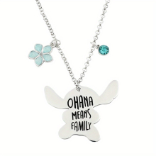 Ohana Means Family Boys Kids Laser Lettering Couple Jewelry Gift Stainless Steel Pendant Necklace