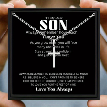 To My Son Cross Necklace For Boys Birthday For Son Necklace With Cross Pendent Silver Chains Stainless Steel Necklace For Son Gift For Teen Boys