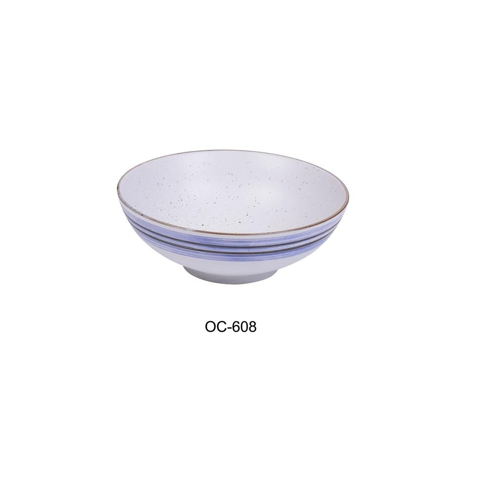 Yanco OC-608 3 x 8 in. Ocean Porcelain Noodle Bowl - 28 oz - Pack of 12-image-OPC-PCMW7HB-NEW