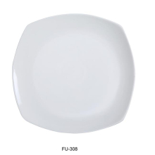 Yanco FU-308 Porcelain Fuji Square Flat Plate, Bone White - 8 x 8 in. - Pack of 36