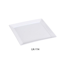 Yanco LK-114 14 in. Porcelain Square Plate, Bone White - Pack of 12