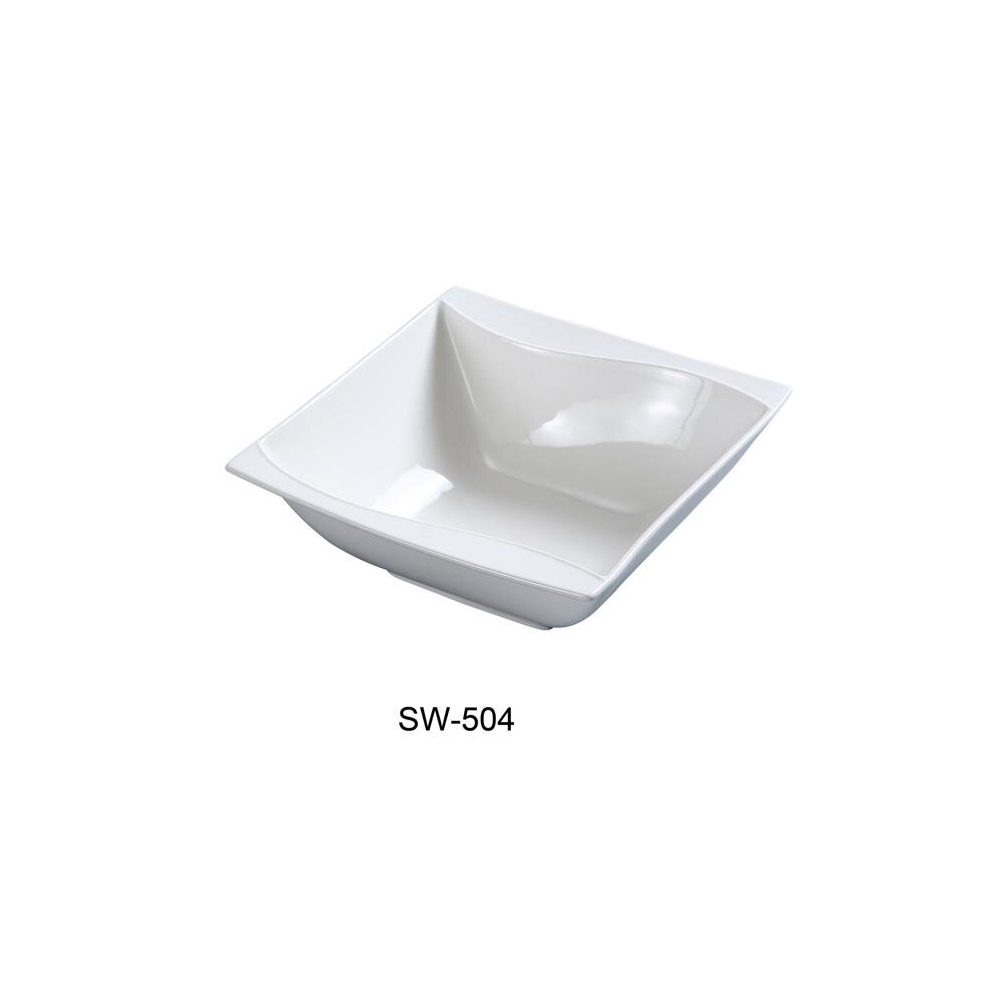 Yanco SW-504 4 in. Porcelain Dessert Square Bowl, Bone White - 5 oz - Pack of 36-image-OPC-PCMW7MW-NEW