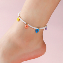 1pc Colorful Small Flower Childrens Anklet Gift For Children Kids Accessories