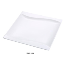 Yanco SW-109 9 in. Porcelain Square Plate, Bone White - Pack of 24