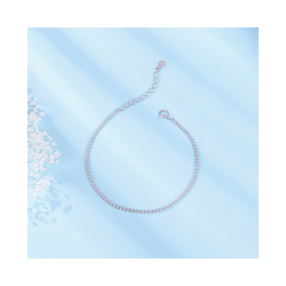1pc S925 Sterling Silver Small Round Bead Chain Bracelet And Minimalist Versatile Beaded Bracelet-image-OPC-PCMW7VS-NEW
