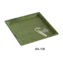 Yanco BA-108 1 x 8 x 8 in. Bamboo Style Melamine Square Plate - Pack of 48