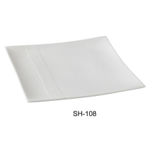 Yanco SH-108 8.25 in. Porcelain Square Plate, Bone White - Pack of 36
