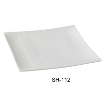 Yanco SH-112 12 in. Porcelain Square Plate, Bone White - Pack of 12