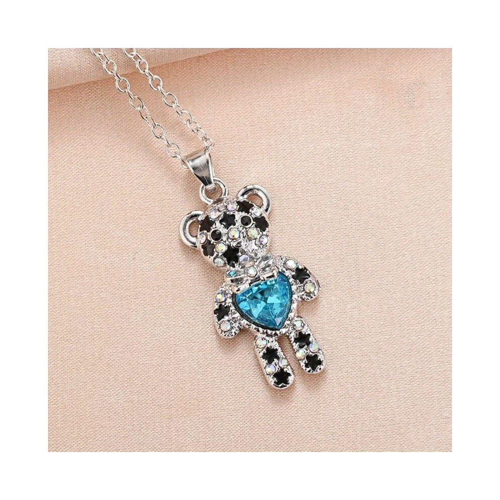 Creative Bear Pendant Item Rhinestone Bear Heart Shape Crystal Pendant Mens Jewelry Anniversary Birthday Gift-image-OPC-PCMW7XR-NEW
