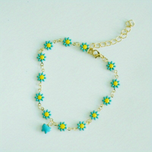 Vintage Cartoon Daisy Butterfly Pendant Anklet Decorative Accessories Holiday Gift For Girls
