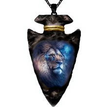 Creative Animal Lion Head Pendant Necklace Geometric Triangle Chain Necklace Punk Animal Jewelry Accessories For Boys
