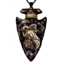Animal Bear Necklace Geometric Triangle Chain Bear Pendant Necklace For Boys