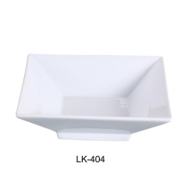 Yanco LK-404 4.5 in. Square Porcelain Dish with Foot, Bone White - 4 oz - Pack of 36