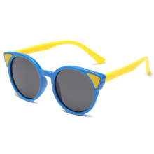 1pc Childrens Polarized Sunglasses Kids Round Kitten Sunglasses TR90 Baby Girls Kitten Ears Sunglasses UV400