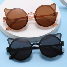 2pcs Boys Cartoon Cat Ears Shape Sunglasses Street Style Decorative Eyewear For Party Holiday