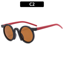 1pc Boys Girls Teen Round Frame Sun Protection Sunglasses Decorative Accessories For Traveling Party Gift Outdoor Activities