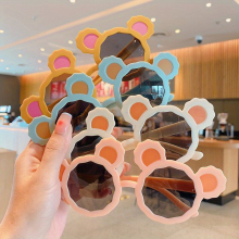 4pcs Creative Cartoon Bear Frame Sunglasses Sun Protection Decorative Accessories For Summer Holiday Outdoor Traveling Party Boys And Girls Accessorie