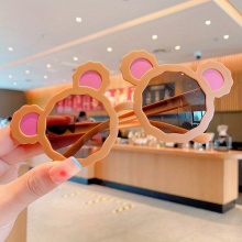 1pc Kids Bear Ear Shape Retro Cartoon Glasses Outdooor Accessories For Boys