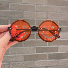 Creative Cartoon Smile Face Round Shaped Sunglasses Sun Protection Decorative Accessories For Outdoor Traveling Holiday Party Boys And Girls Accessori