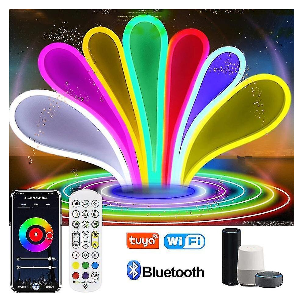 Smart Wifi Led Neon Strip Rgb 12v Color Changeable Music Silicone Strip 300cm-image-OPC-PCMWB9M-NEW