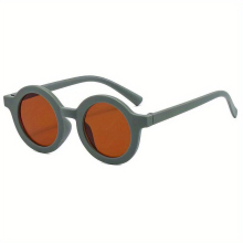 1pc Boys Girls Teen Casual Round Frame Sun Protection Sunglasses Decorative Accessories For Traveling Party Gift Outdoor Activities