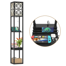3-Tier Standing Floor Lamp w/ Storage Shelf for Living Room Bedroom