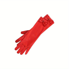 1pc Girls Stacked Bow Ice Snow Kids Stage Show Princess Dress Accessories Tinted Gloves