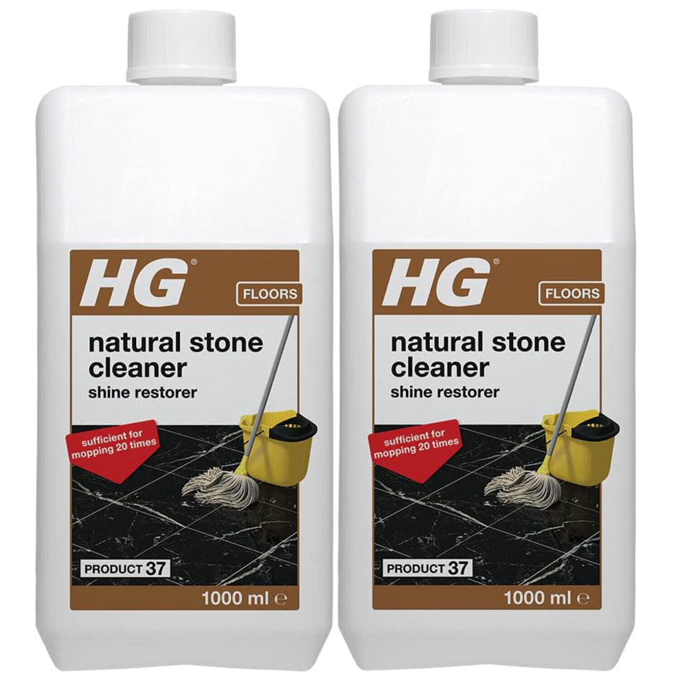 2 x HG Natural Stone Cleaner Shine Restore Product 37 - 1 Litre