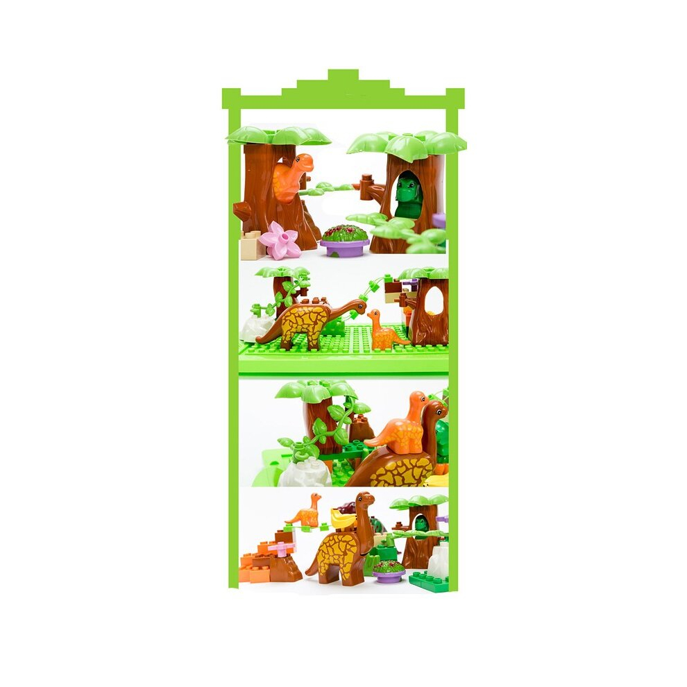 Dinosaur assembling building blocks on sale