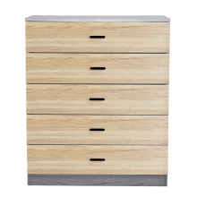 (Ash Grey Carcass+ Oak Drawers, 5) 4 Or 5 Drawer Wooden Bedroom Chest Cabinet Modern Wide Storage Cupboard Closet