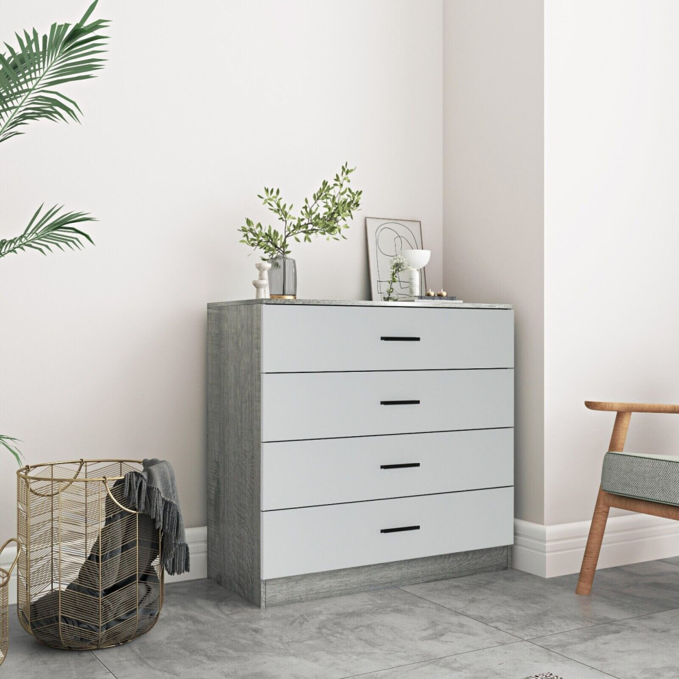Urbn Living (Ash Carcass+ Drawers, 4) 4 Or 5 Drawer Wooden Bedroom Chest Cabinet Modern Wide Storage Cupboard Closet Grey