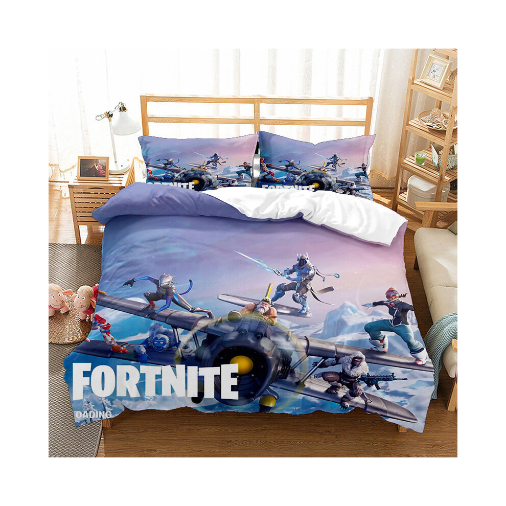 (A1, Single) Fortnite Game Collection Printed Single Double Duvet Cover Pillowcase