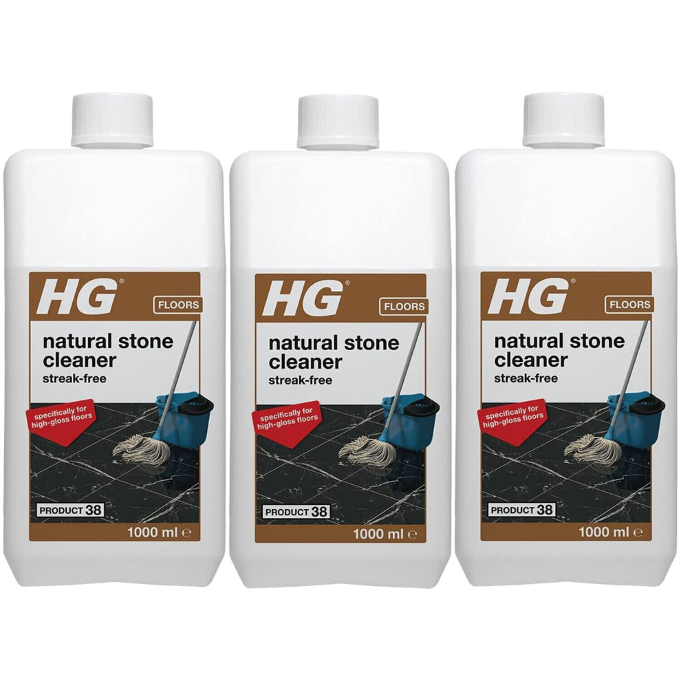 3 x HG Floors Natural Stone Cleaner Streak-Free Product 38 - 1 Litre