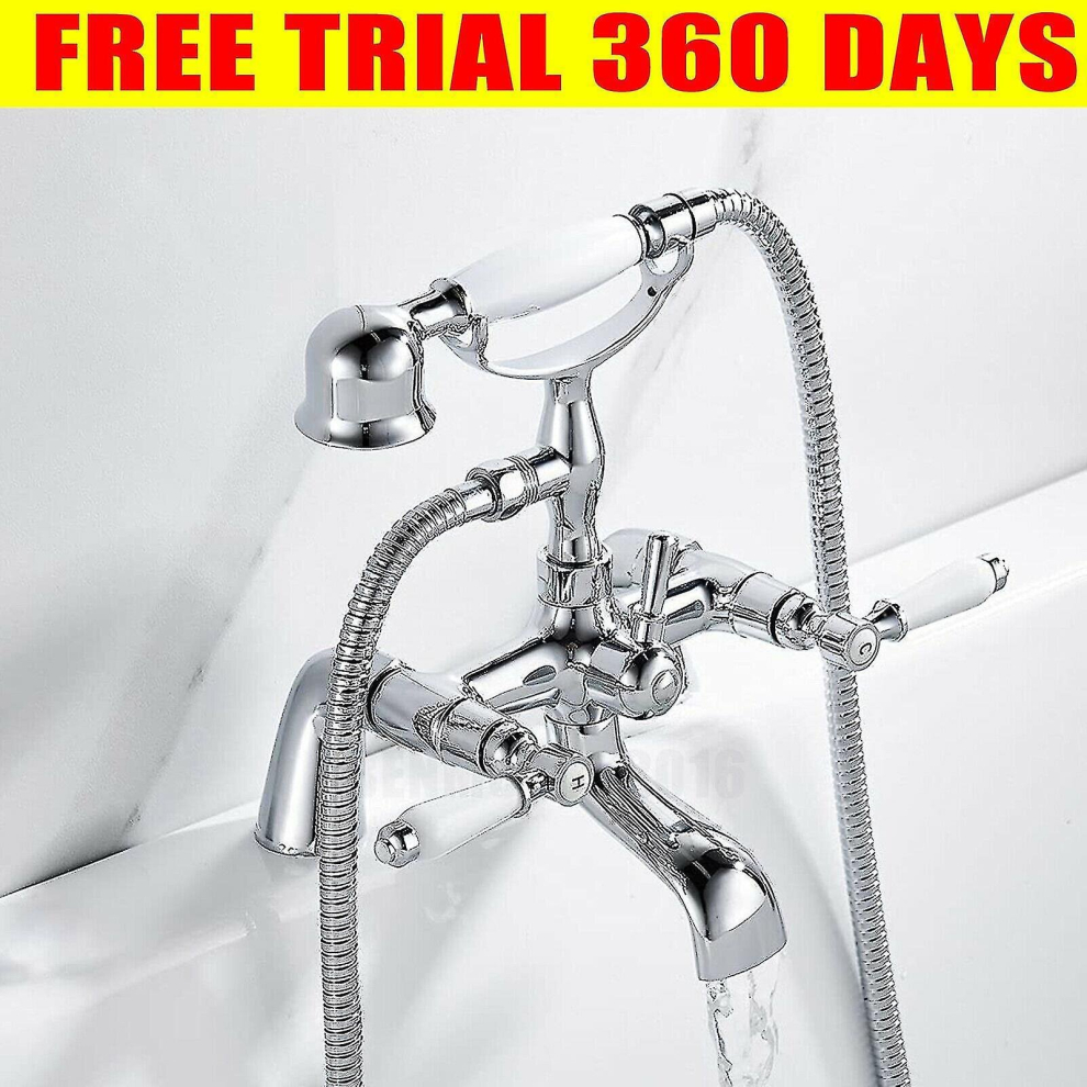 Luxury Bathroom Chrome Sink Bath Filler Tap Shower Mixer Taps With Hand Held Tap 9363541280999