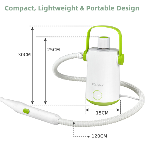 Costway 1000W Multifunction Portable Hand-held Steam Cleaner w/10 Accessories 1