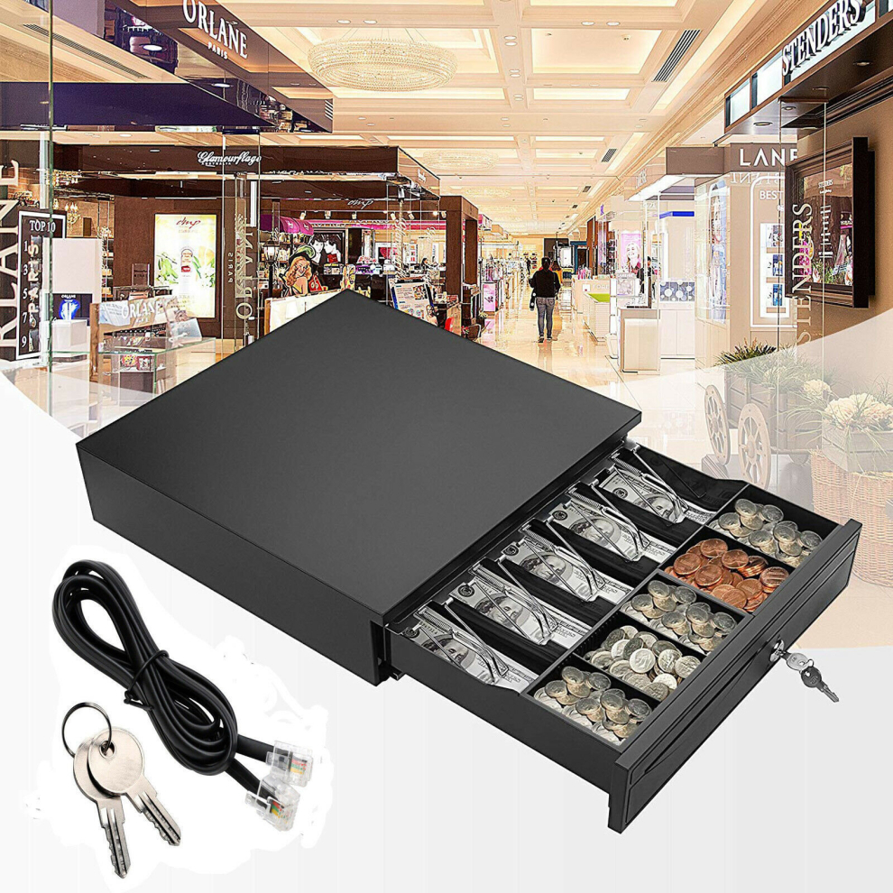 Money Cash Drawer Coins Storage Safe Money Register 5 Bills and 5 Coins Trays