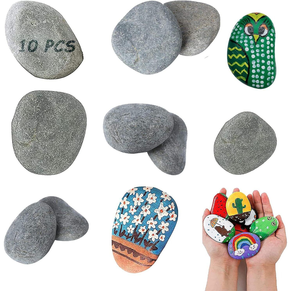 10-pack Flat Large Stones For Painting - Aquarium Decoration, Beach Decorative Gravel, Crafts, And Garden Dcor